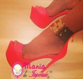Attractive Red Ankle Strap Tornozeleira gold