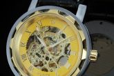 Relógio Masculino Golden Transparente Auto Couro