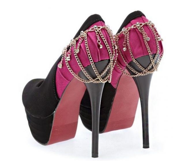 Red And Black Peep Toe Lindo (Cod54)